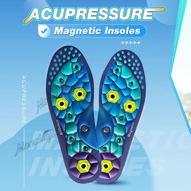 Orthopedic Acupressure Massage Insoles Shock Absorbing Boot Inserts Mens Sports Shock Absorption Insoles Arch Support Shoe Pads