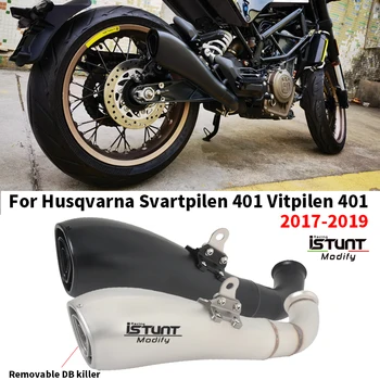 For Husqvarna Svartpilen 401 Vitpilen 401 2017 2018 2019 Motorcycle Exhaust Modified Muffler Moto Escape Silencer Mid link pipe