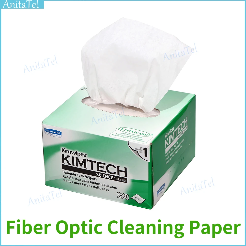 

280pcs/box KIMTECH Kimwipes Fiber Cleaning Paper Packes Kimperly Wipes Optical Wiping Paper USA Import FTTH Tools Factory Price