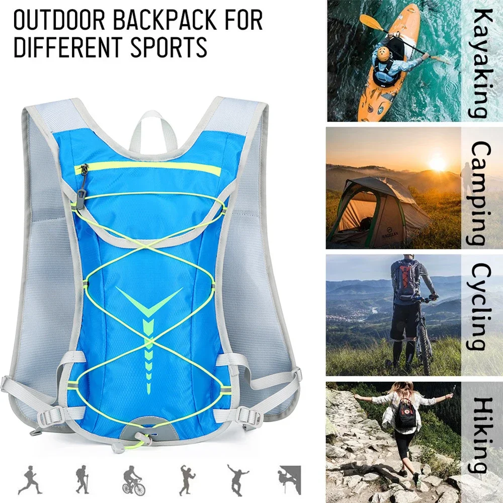 Hydration Backpack-Waterproof Helmet Mesh Water Backpack for Running & Hiking with Reflective Stripes, for Men Women