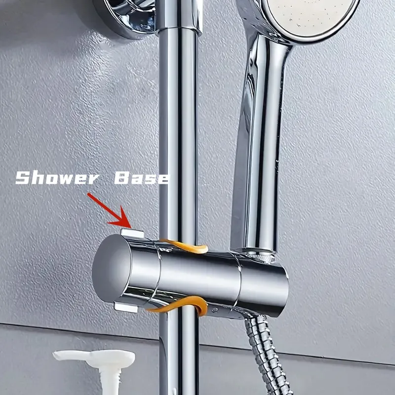 

Plating 22-25mm Shower Bracket ABS Clamp Showerhead Rail Slide Bracket Bathroom Accessories 360° Rotation Adjustable Bathroom