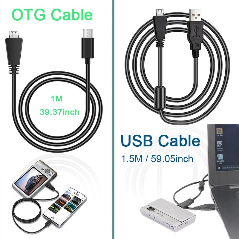 VMC-MD3 DSC-T99 T110 H70 TX5 TX7 TX9 TX10 TX100 WX5 WX7 WX9 WX10 W320 W350 W360 W380 W390 W560 W570용 USB 케이블/OTG 케이