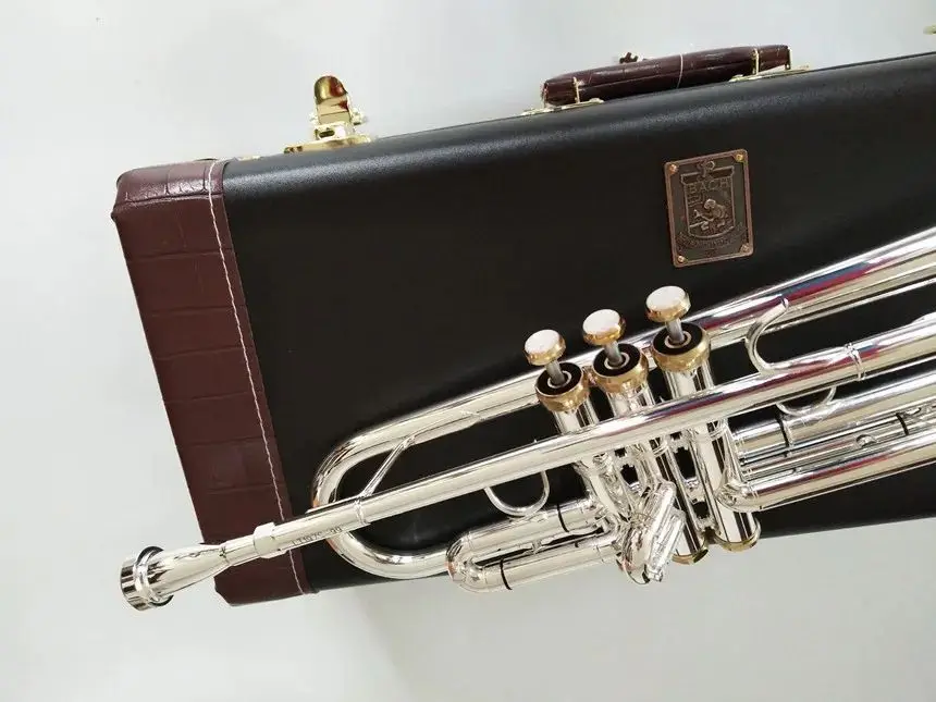 Stradivarius Top Trumpet LT197S-99 Music instrument Bb Trumpet gold plated professional grade music Free