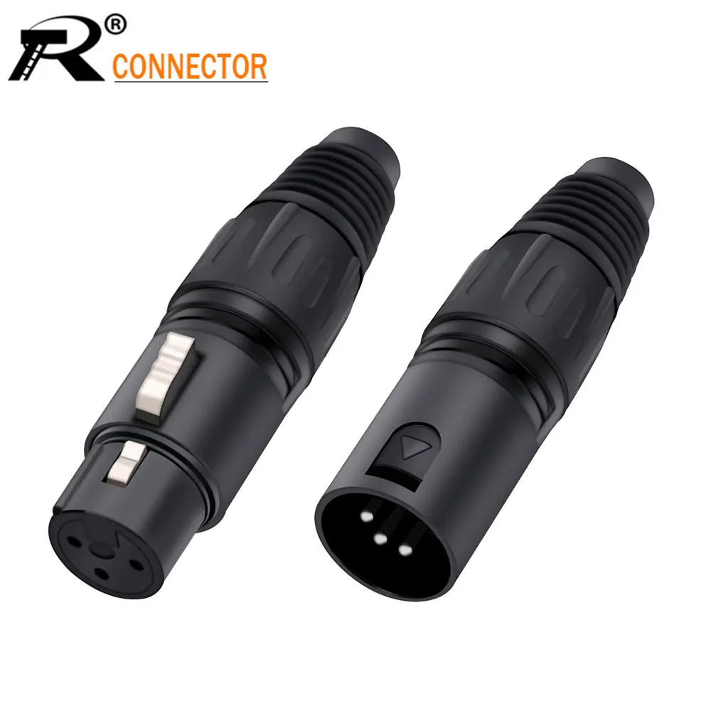 1 комплект XLR Штекерный и гнездовой 3-контактный разъем для кабеля микрофона