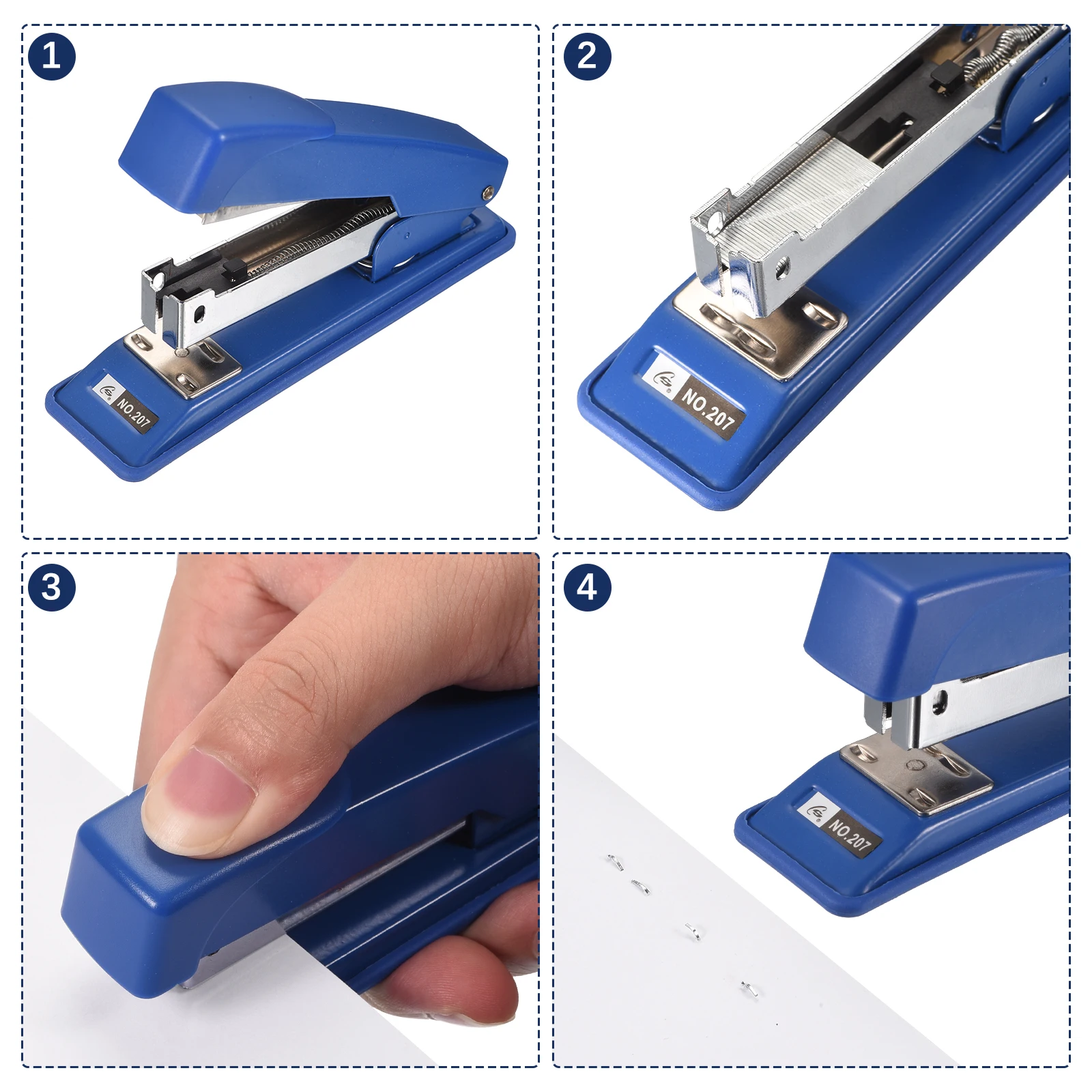 10Pcs Manual Staplers with 6000Pcs Staples Standard Desktop Stapler Binding Tools Stationery Office Accessories School Supplies