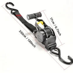 Universal Ratchet - Equipped Scalable Car and Cargo Strap (Black)