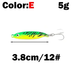 Premium Metal Spinnerbait Fishing Lure - Versatile Jigging Spoon (E - 5g)