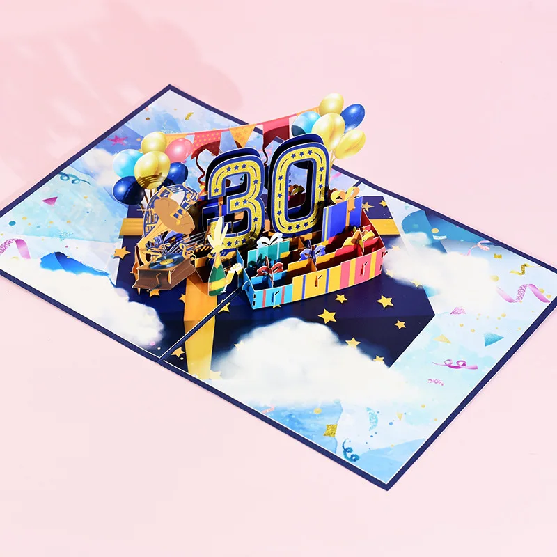 Anniversary Card Pop Up 1st 18th 30th Birthday Card Anniversary Number Greeting Cards for Wedding Wife Husband Girlfriend