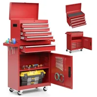 5-Drawer Rolling Tool Chest with Detachable Top Box Lockable Wheels Heavy Duty Metal Cabinet Kit Tools Portable Storage Solution 1