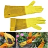 1 Pair Long Thorn Proof Rose Pruning Gloves Breathable Gardening Gloves Leather Labor Protection Long Elbow Gloves for Women Men 3