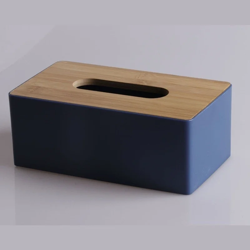 BTSKY Scatola porta fazzoletti quadrata in lino con vassoio portaoggetti superiore, per casa, ufficio, tavolo, scatola per fazzoletti con supporto