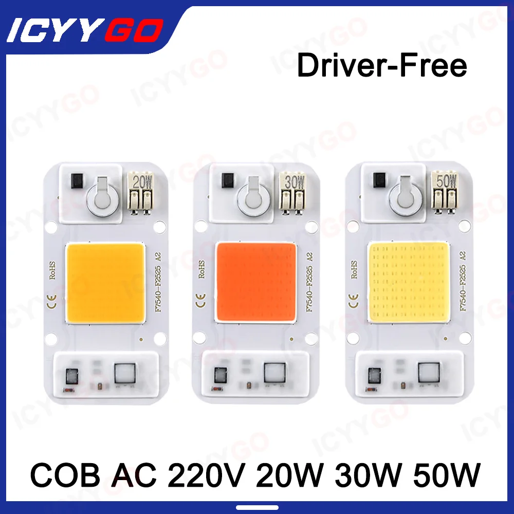 20W 30W 50W COB Driver-Ffree 220V High Voltage Integrated White Warm White Full Spectrum Solder-Free Linear Integrated Lamp Bead 5pcs lot new 100% lp2951cmx sop 8 linear voltage regulatorsv 2951 integrated circuit