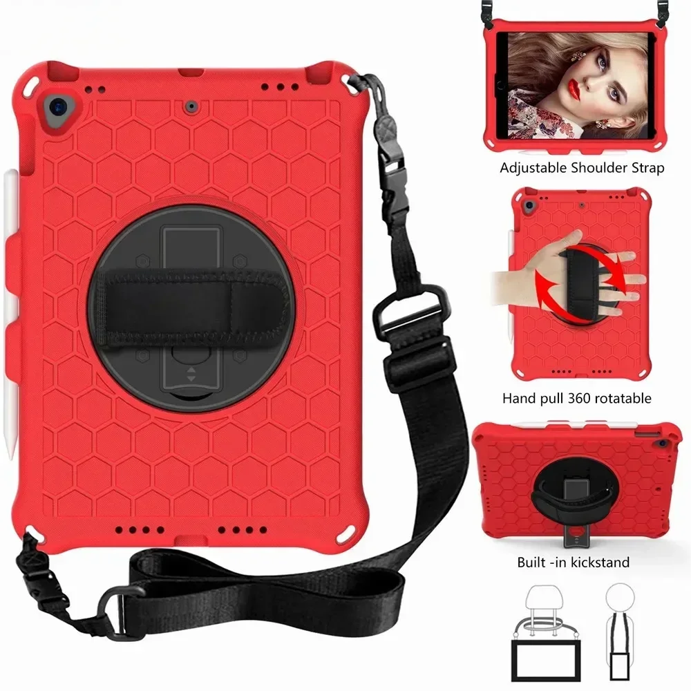 Durable Shockproof EVA Hand Strap Case for iPad – Kids Friendly