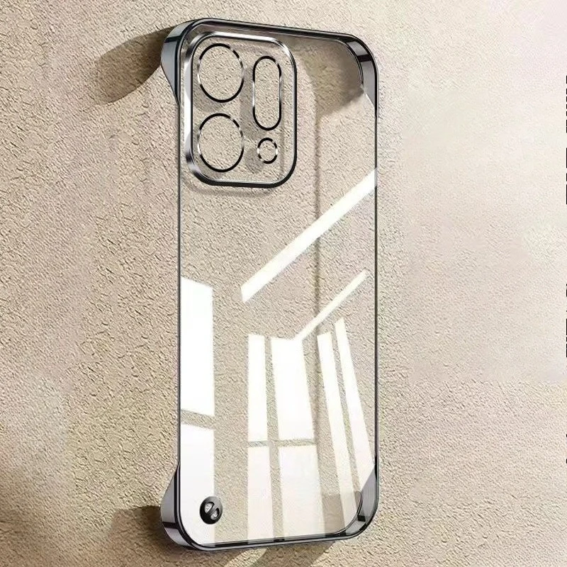 Sleek Transparent Electroplated Frameless Phone Case - Ultra-Thin Protective Cover