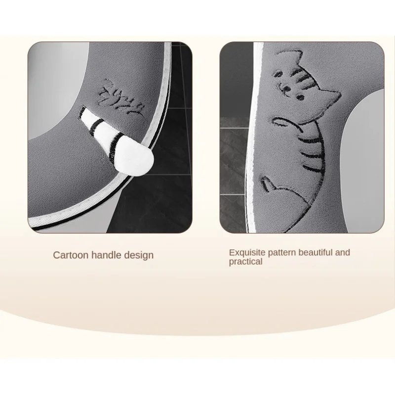 Cute Toilet Mat Winter Zipper soft Toilet Seat pad winter Thickened Warm WC warmer Cover Four seasons Closestool potty cushion 5