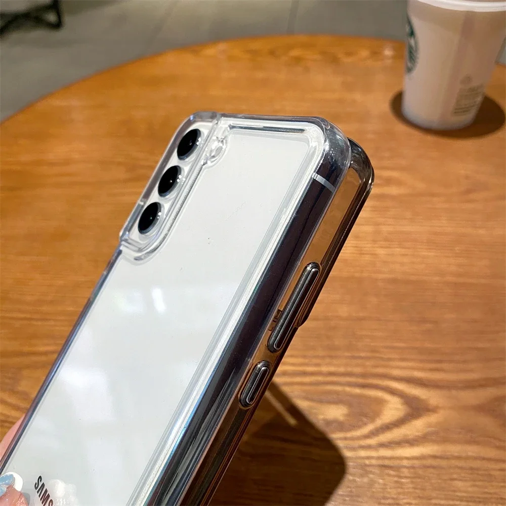 Luxury Original Hard Acrylic Silicone Protective Transparent Phone Case