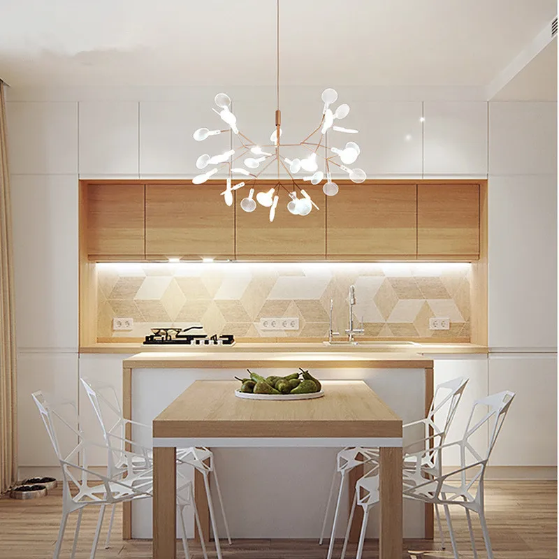 Nordic ring chandelier Living Room Kitchen hallway postmodern Heracleum chandeliers Rose Gold/Black Branch design firefly lamp led chandelier ceiling chandelier art lighting fixtures