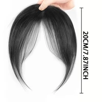Frange de cheveux synthétiques pour femmes, pour perruque ehead, frange octogonale naturelle, 8 pouces, noir et marron, adaptée à un usage quotidien 4