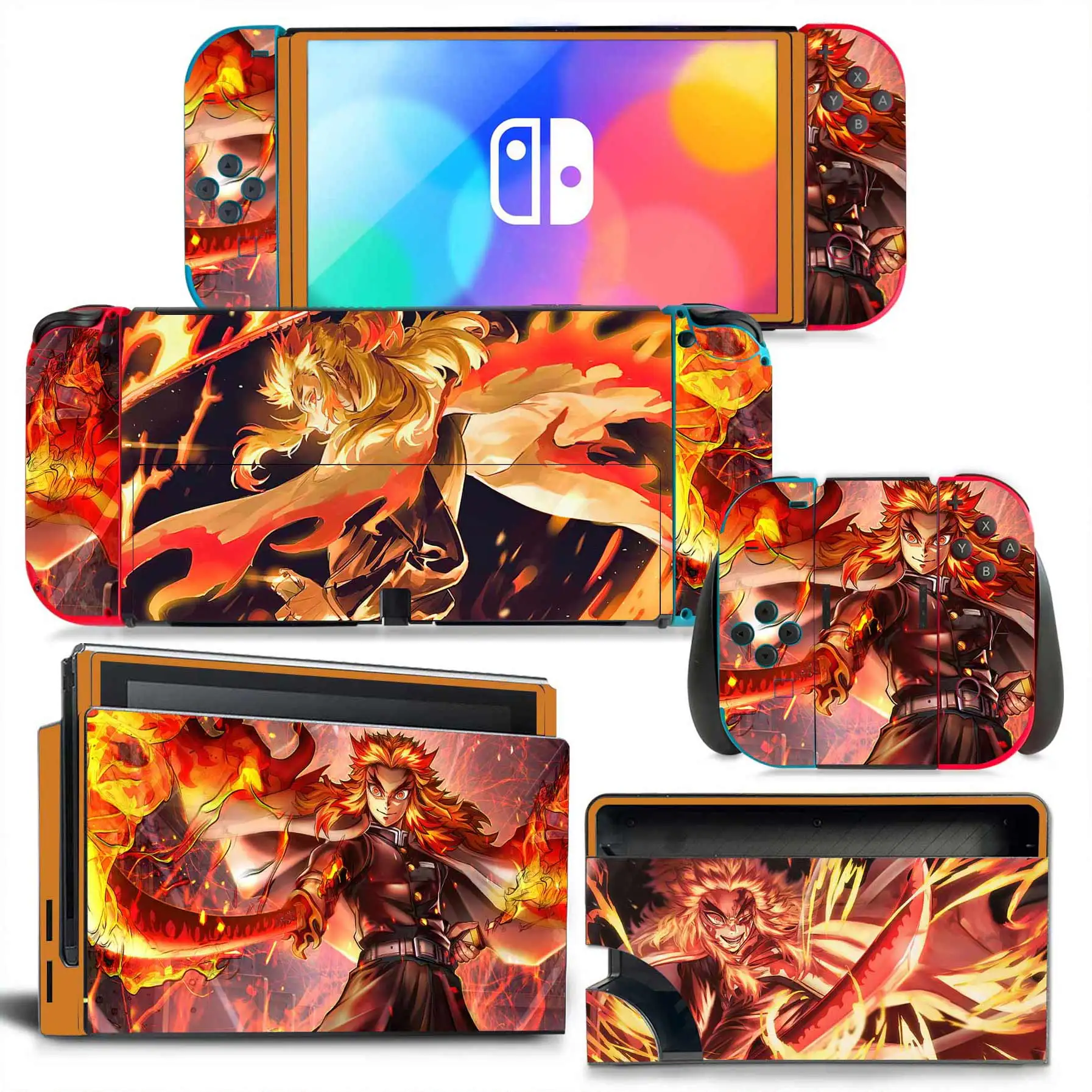 Demon Slayer New Switch Skin Sticker NS Switch OLED stickers skins for  Switch Console and Joy-Con Controller Decal Vinyl 