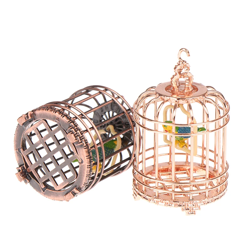 

1:6 1:12 Micro Landscape Dollhouse Miniature Furniture Home Decoration Metal Bird Cage For Dollhouse Decor Dollhouse Birdcage