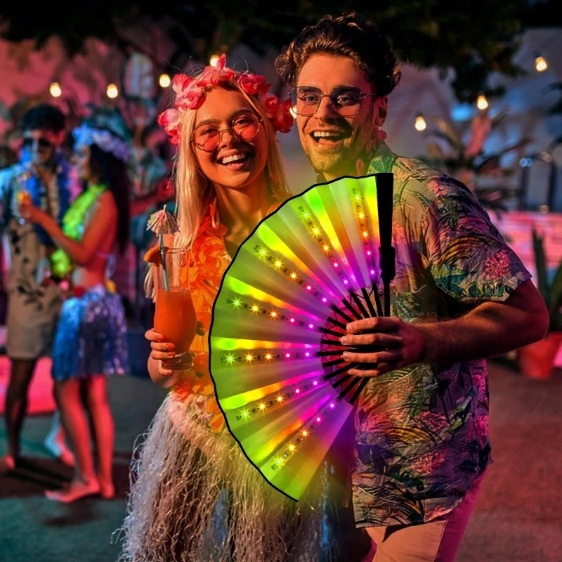 LED Folding Hand Fan – RGB Light Fan with Remote for Party & Dance S2de990e0cee5471eb1970dffc4017be5P