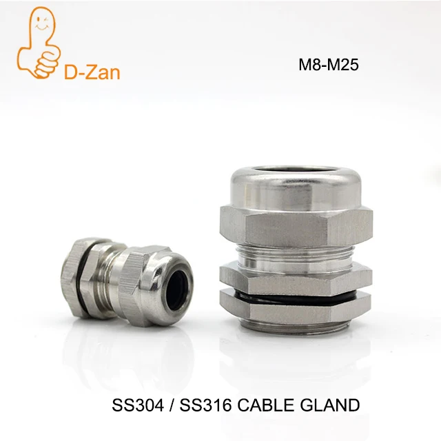 

Waterproof Cable Gland 304 Stainless Steel Glands IP68 M12 M16 Metal Joint M20*1.5 Cable Fixing Seal Joint