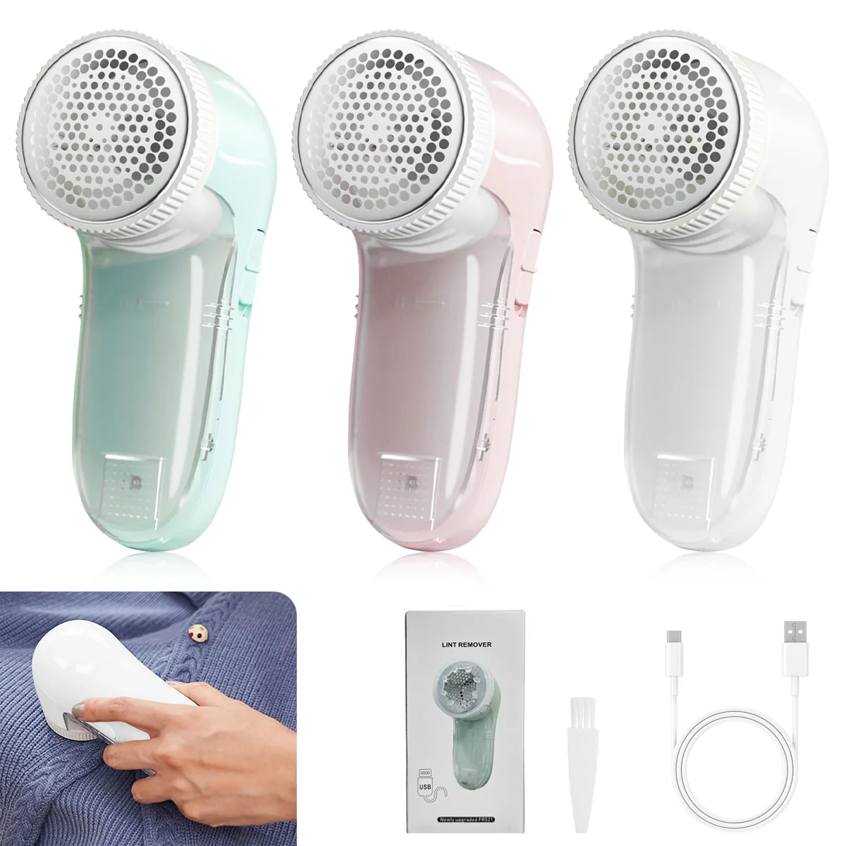 Household Clothing Shaver Fabric Remover USB Rechargeable Electric Hair Remover Portable Fluff Trimmer Professional Hair Remover 6