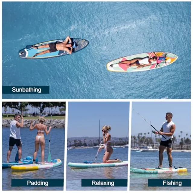 Paddle Board Inflatable Stand Up SUP Paddle Boards for Adults Youths of All Skill Levels Wide Non-Slip Deck Design Blow Up Padd