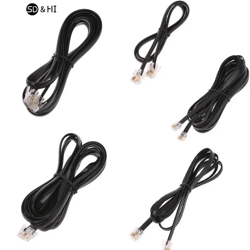 

RJ11 RJ12 6P6C Data Cable, Male to Male Modular Data Cord Straight Wiring Pinout Telephone Handset Voice Extension Cable