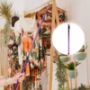 Clothes Fork Rod Telescopic Rail Reach Garment Pole Washing Line Purple Stainless Steel 4