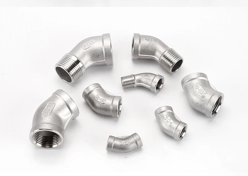 45 ℃ Winkel 1/8" 1/4" 1/2" 3/4" 1" 1-1/4" 1-1/2" 2" 3" 4" BSP Innengewinde Anschlusskupplung 304 Edelstahl Rohrverschraubung Ada – Detail 7