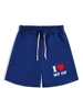I LOVE MY GF Print Men's Summer Fashionable Drawstring Casual Sports Loose Shorts, Suitable for Sports, Comfortable  Versatile 6
