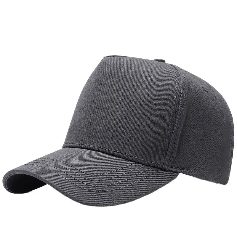 

2023 5 Panels Solid Color Baseball Cap Adult Plain Snapback Hat Big Head Man Plus Size Sports Sun Caps 56-60cm 60-65cm