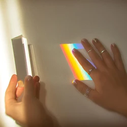 25*25*80mm Triangular Prism BK7 Optical Prisms Glass Physics Teaching Refracted Light Spectrum Rainbow Children Students Present