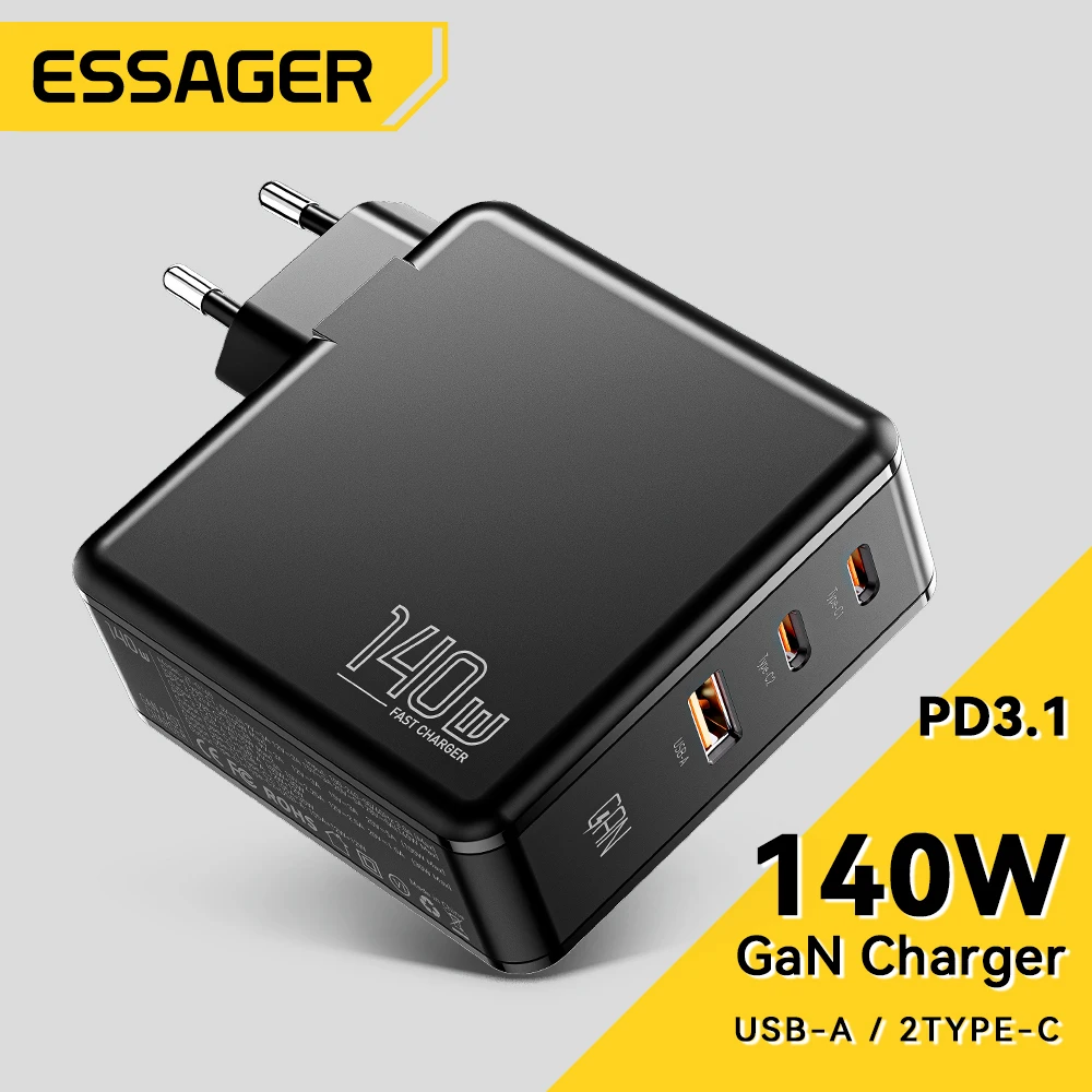 Essager-140W-GaN-USB-Charger-100W-PD-Fast-Charge-Charger-Type-C-Phone ...