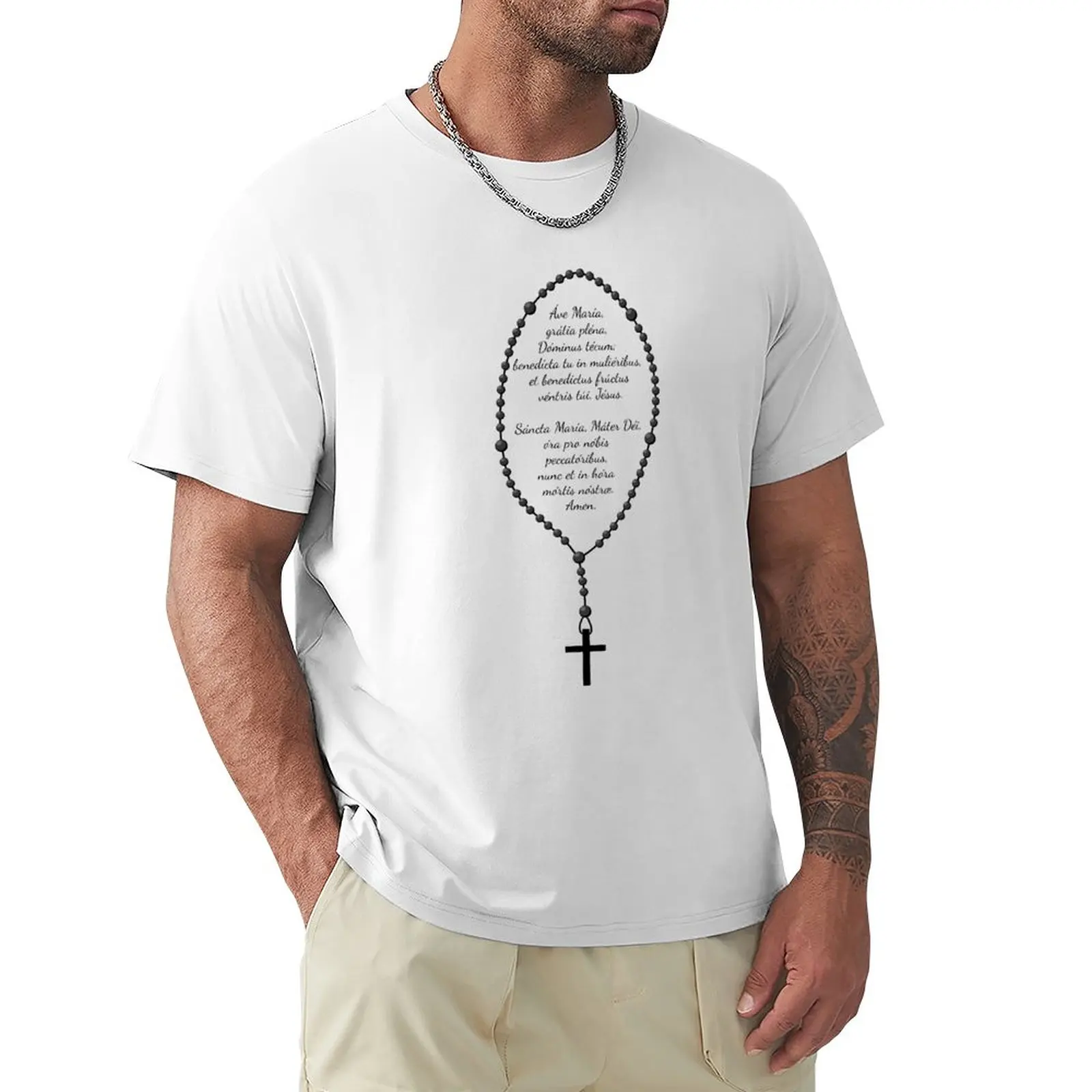 

Rosary in latin T-Shirt tees sweat black t shirts for men