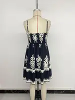Women Dresses Print Dress A Line Camisole Square Collar Sleeveless Mini Length Empire Waist Loose Fit Casual 2026 Spring Summer