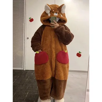 남녀공용 부드러운 팬더 잠옷, 귀여운 동물, 카피바라 여우 담요, 산호 벨벳, 따뜻한 박쥐, 느슨한 원지 잠옷, 9 가지 스타일