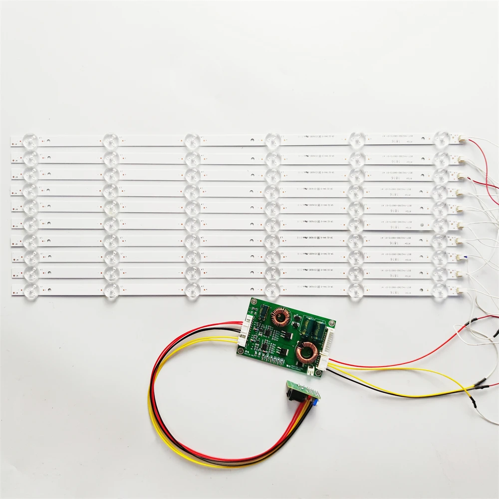 Led Backlight Lâmpadas Tira Kit Placa com Lente Óptica Fliter para 39 40 42 43 Polegada Lcd Led tv 12v Entrada Atualização Ccfl 10 Peças 438 mm