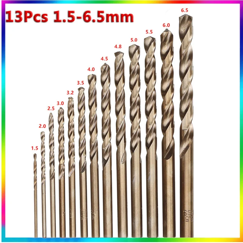 HSSCo M35 Cobalt Straight Shank Twist Drill Bits Power Tool Accessories For Metal Stainless
