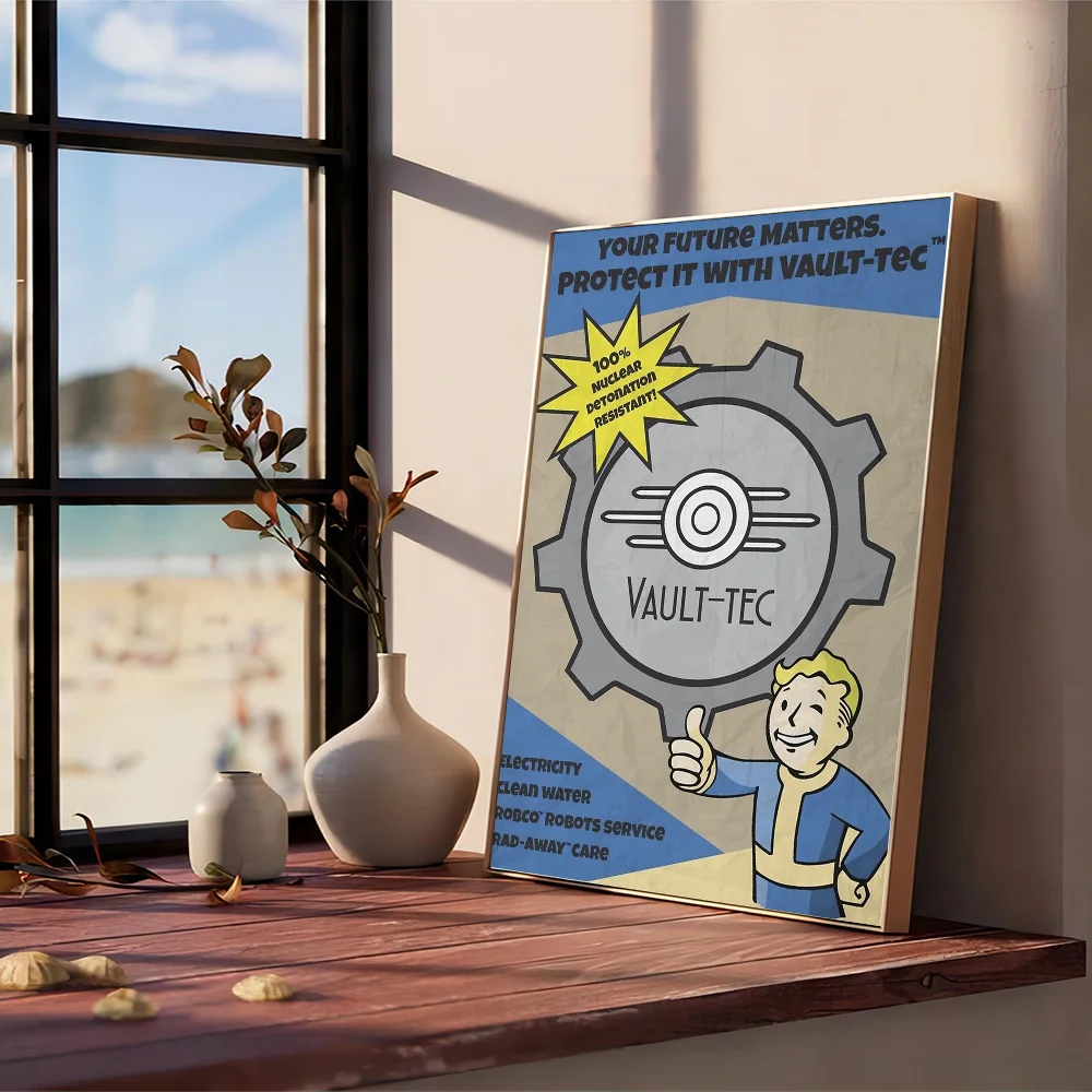 thumbnail image 1 of Impresiones y carteles de buena calidad del juego Fallout 3 4 Adhesivos de papel resistentes al agua Adhesivos de pared para cafeterías y bares, 1 of 5