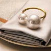 6PCS Highlighted Pearls Napkin Rings 1