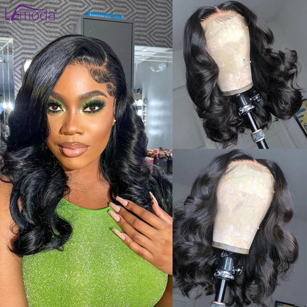 16 Inches Bob Wig Body Wave 13x4 HD Transparent Lace Frontal  display picture 1