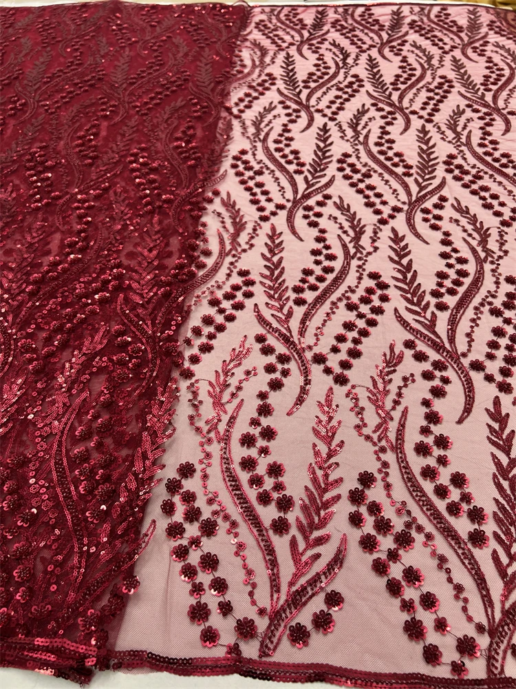 SJD LACE French Mesh Bridal Lace Fabric Beads African Sequins Lace 2025 Hot Sale Nigerian Beads For Women Wedding Dress Sew 3803 SJD LACE French Mesh Bridal Lace Fabric Beads African Sequins Lace 2025 Hot Sale Nigerian Beads For Women Wedding Dress Sew 3803