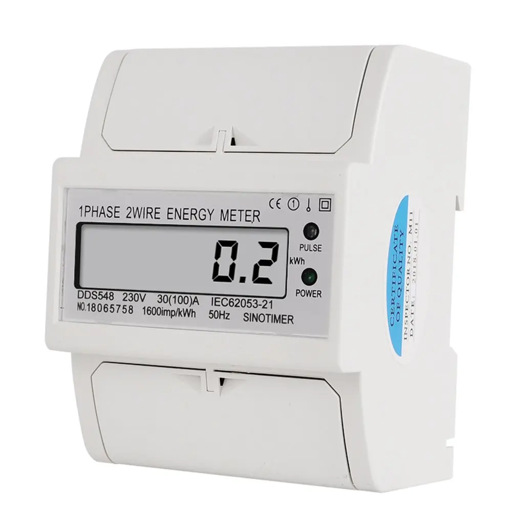 

DIN Rail Mount AC 380V 5-100A Three Phase 2 Wire Digital Power Meter Electricity Cost Measuring Meter