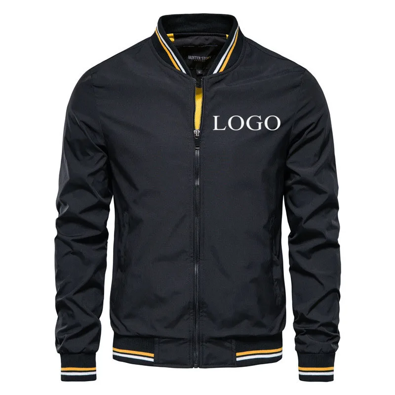 Your Own Design Brand Logo/Picture Personalized Custom Anywhere Men Women DIY Stand up collar jacket Fashion New