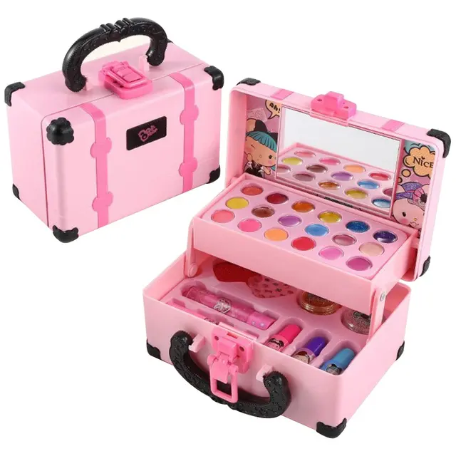 Children's Makeup Cosmetics Playing Box Princess Makeup Girl Toys Play Set Lipstick Eye Shadow Safety Nontoxic Toys Kit For Kids 1