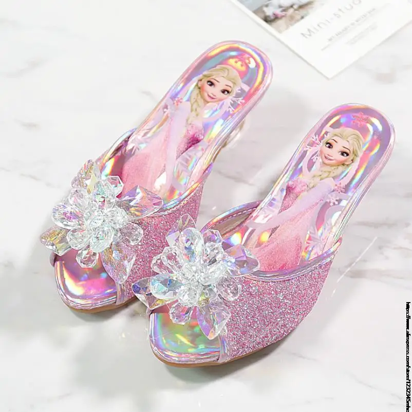 Zapatos De Tacón Bajo Con Lentejuelas Para Niña | Princesa Y Disfraz De Carnaval | Hebilla Ajustable Y Suela Antideslizante | Tallas 26 A 38