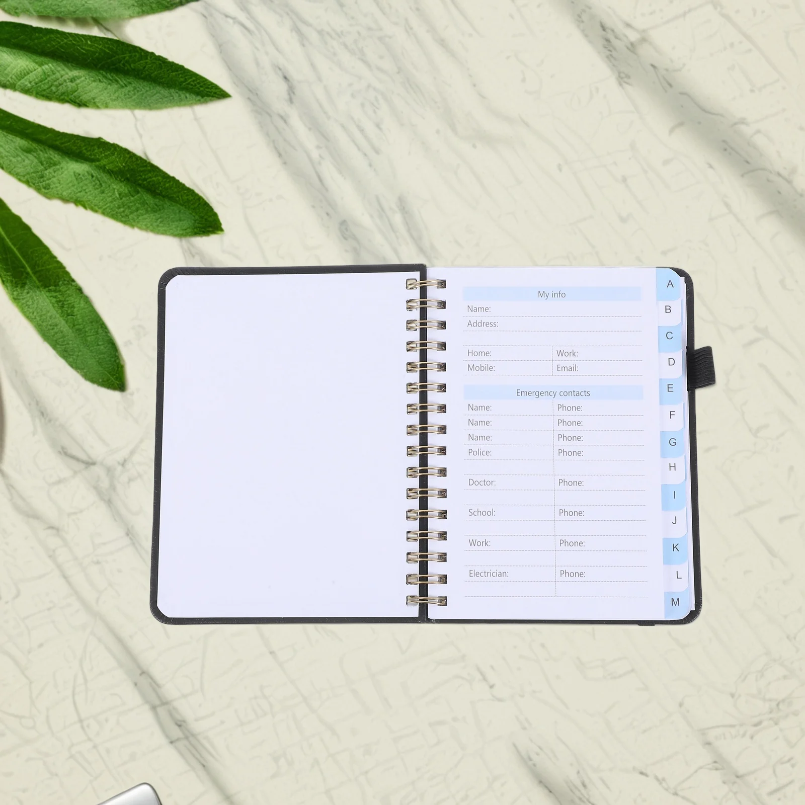 Refillable Address Book Binder with Alphabetical Tabs and Pen Holder ideal for Seniors and Office refillable planner binder