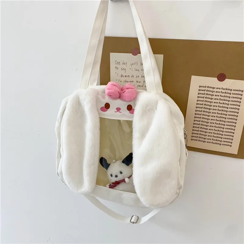 

Женская сумка через плечо Fanchila с милым Кроликом, мягкий пушистый Универсальный трендовый кошелек, Повседневная зимняя кросс-боди для девочек